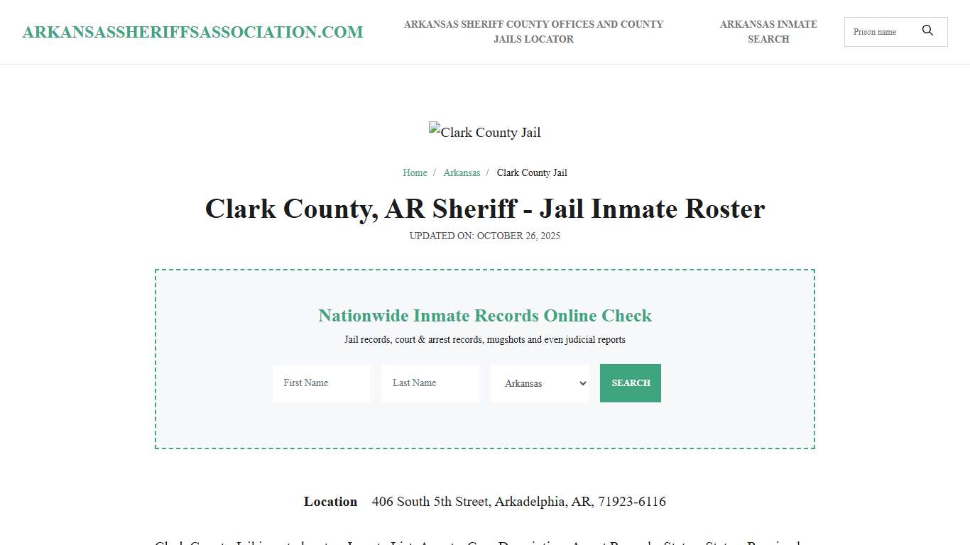 Clark County, AR Sheriff - Jail Inmate Roster
